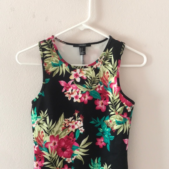 Forever 21 tropical floral bodycon dress - Picture 3 of 3